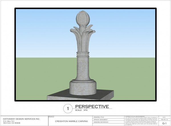 Sketch of Creighton monument restoration.