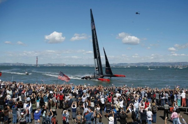 Oracle triumphant. Reuters photograph by Stephen Lam.