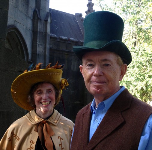 Mr. and Mrs. Chauncey (Alice Walsh and Marty Collins) greeting visitors to their abode.