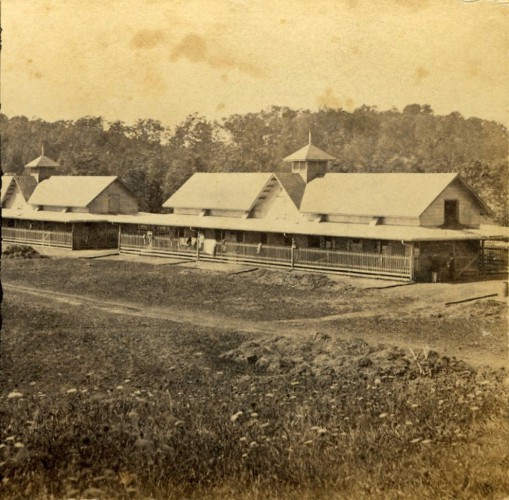 "Private stable, celebrated trotting horse Kentucky kept in this stable." Published by E. & H.T. Anthony & Co.