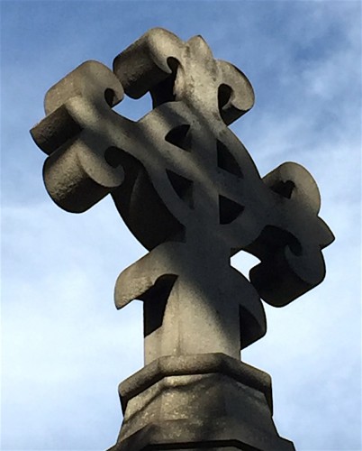 Detail of the cross atop the Curtis Monument.