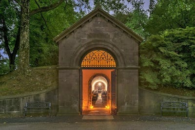 catacombs lit dusk photo