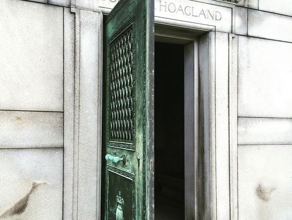 open mausoleum door