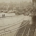 brooklyn bridge during construction