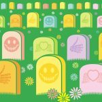 cartoon graves with icons