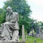 thoughtful statue cemetery