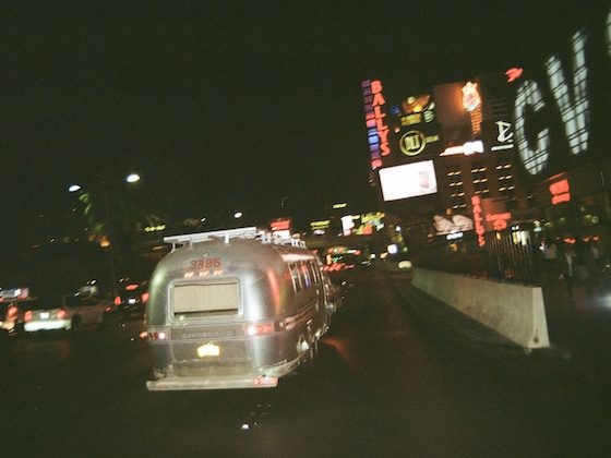 airstream on street at night