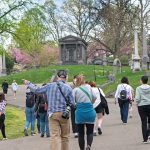 tour attendees walking