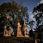 dusk light on monuments