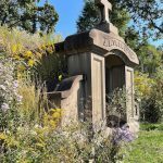 mausoleum surrounded by greenery