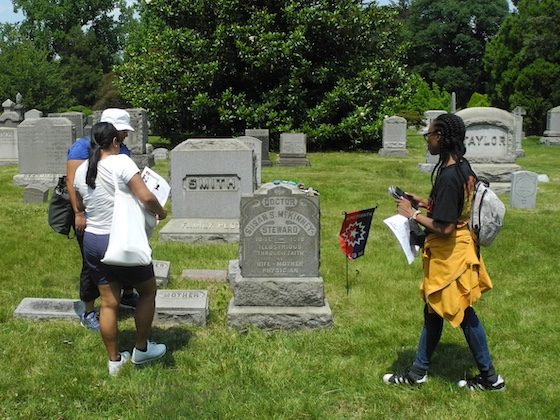 visitors at mckinney-steward grave