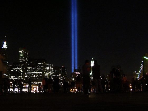 blue september 11 tribute lights