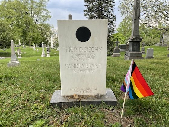 gay pride flag green-wood grave